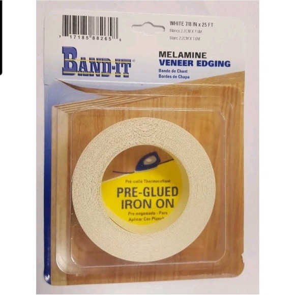 Other - Band-It 88265 White Melamine Veneer Edging 25 L ft. x 7/8 W x‎ 0.030 Thick~NEW